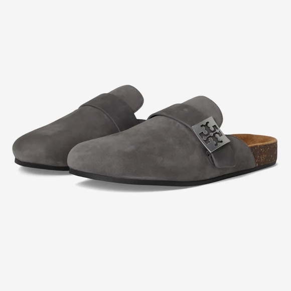 Tory Burch Mellow Hardware Mules Charcoal - Picture 1 of 9